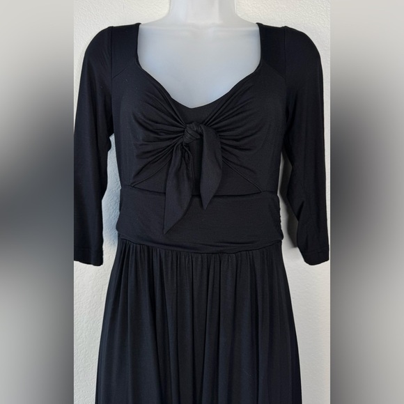 Meave Forever Sweetheart Asymmetrical Fit & Flare Front Bow  Black Dress Small - Picture 2 of 11
